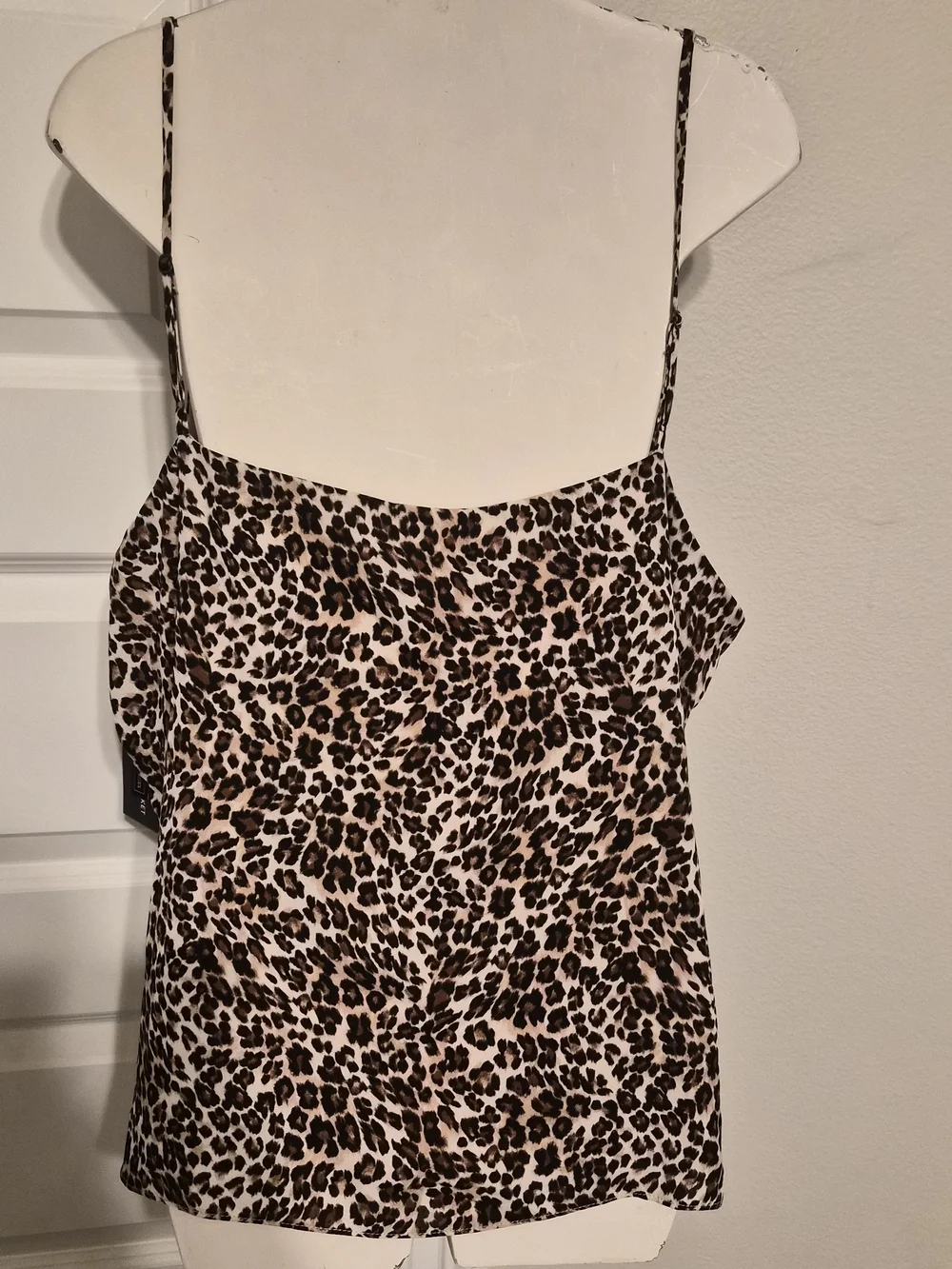 MELROSE and MARKET Women's Leopard Print Cami Tank Top with Lace Trim (Size 3X)